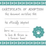 Free Printable Adoption Certificate   Tutlin.psstech.co   Free Printable Stuffed Animal Adoption Certificate