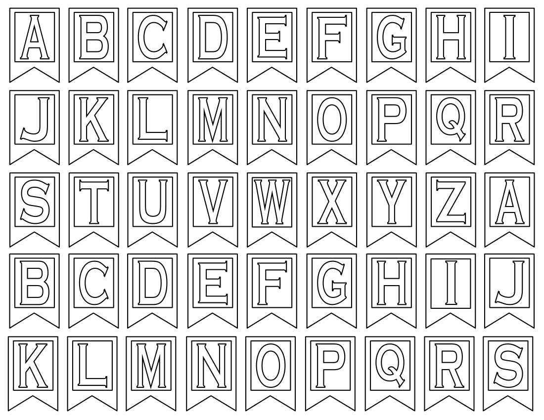 Free Printable Alphabet Letters | Banner Flag Letter Pdf Templates - Free Printable Banner Letters Pdf