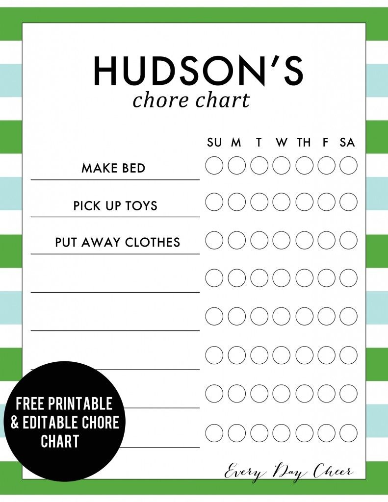 Free Printable And Editable Chore Chart | Digi Freebies | Chore - Free Editable Printable Chore Charts