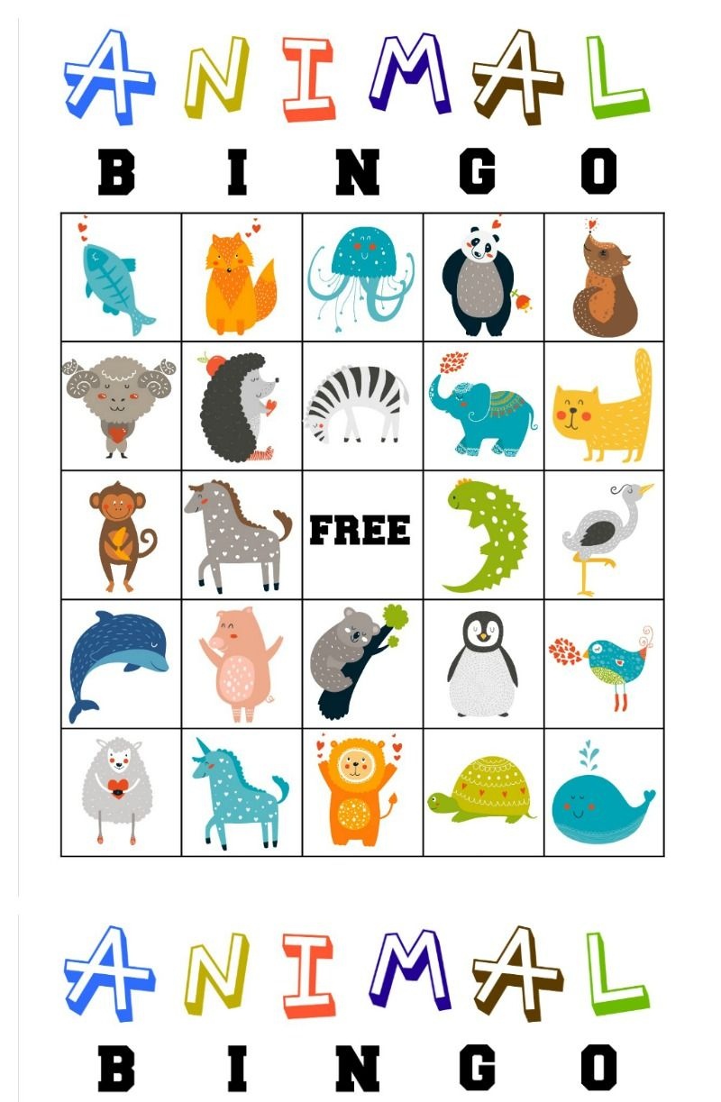 Free Printable Animal Bingo Cards For Toddlers And Preschoolers - Free Printable Animal Cards
