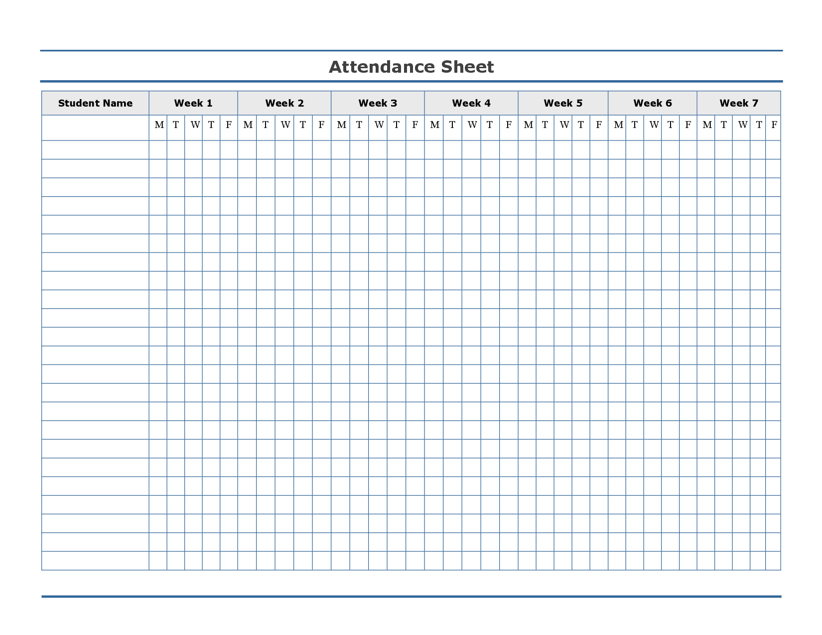 Free Printable Attendance Sheet Template … | Education | Attendance - Free Printable Attendance Sheet