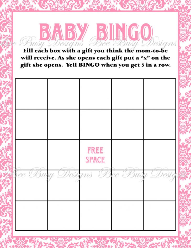 Free Printable Baby Shower Bingo For 50 People