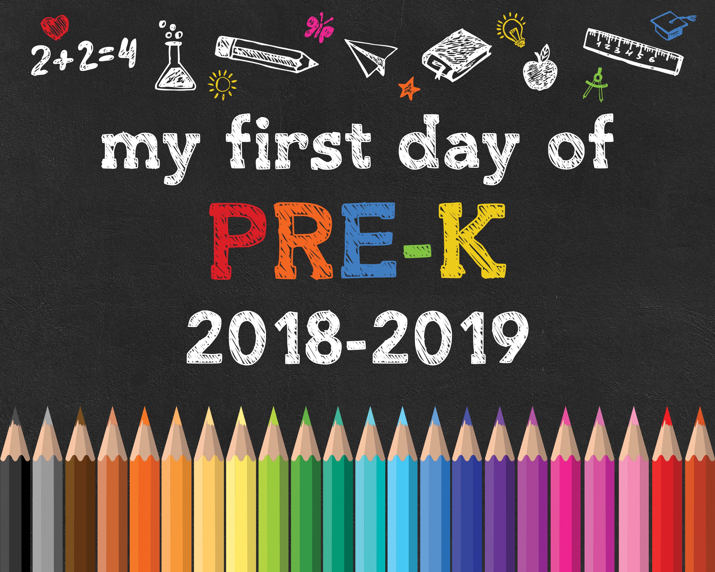 Free Printable Back To School Chalkboard Signs /// 2018-2019 - The - Free First Day Of School Printables 2018