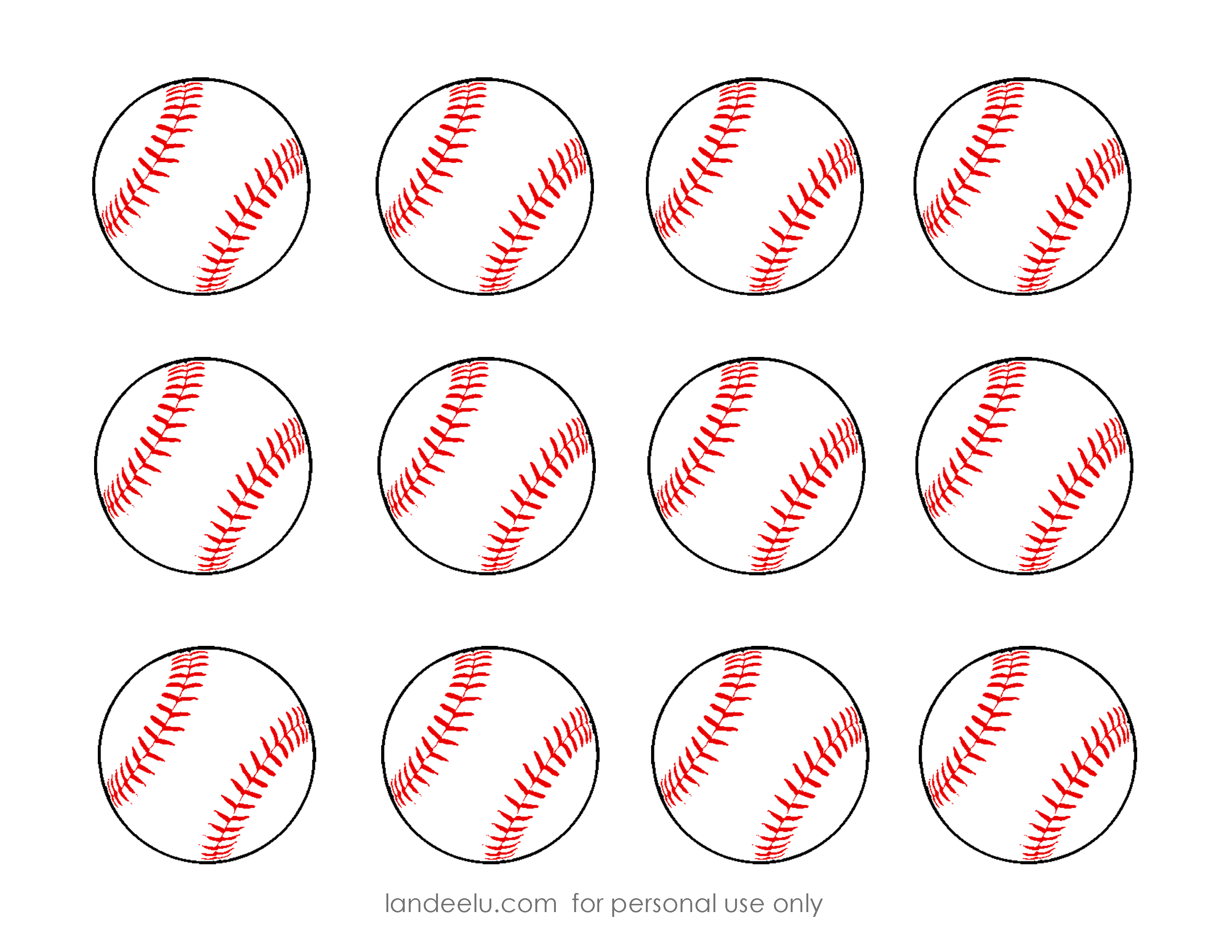 Free Printable Baseball Clip Art Images | Inch Circle Punch Or - Free Baseball Printables