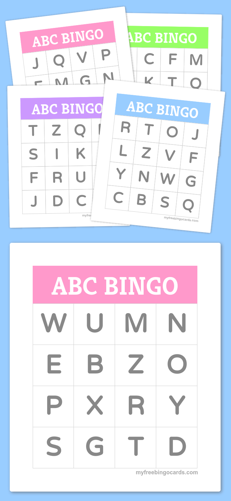 Free Printable Bingo Cards | Bingo Cards | Preschool Learning, Abc - Free Printable Alphabet Bingo Cards