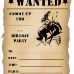 Free Printable Birthday Party Invitations For Kids: High Resolution   Free Printable Cowboy Birthday Cards