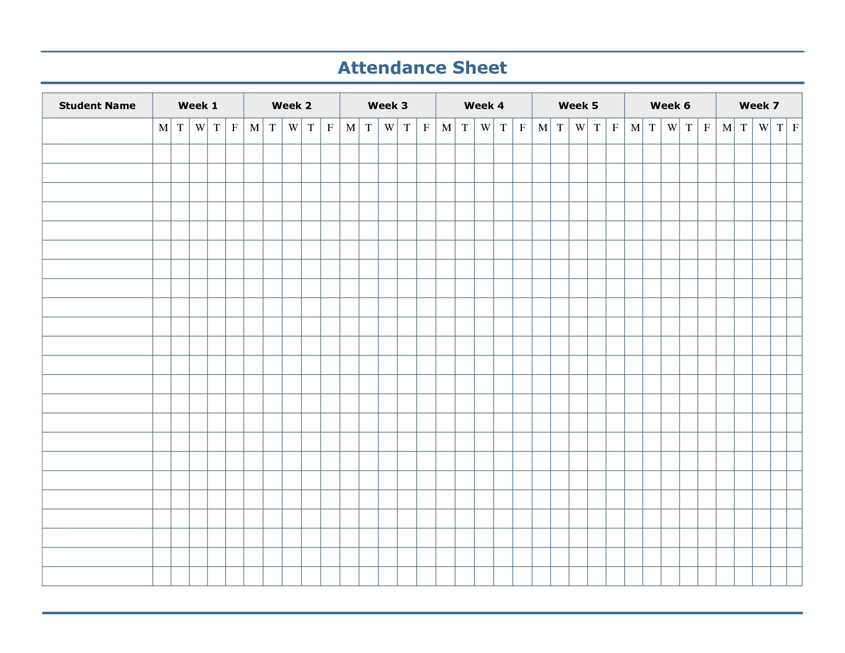 Homeschool Attendance Record Template