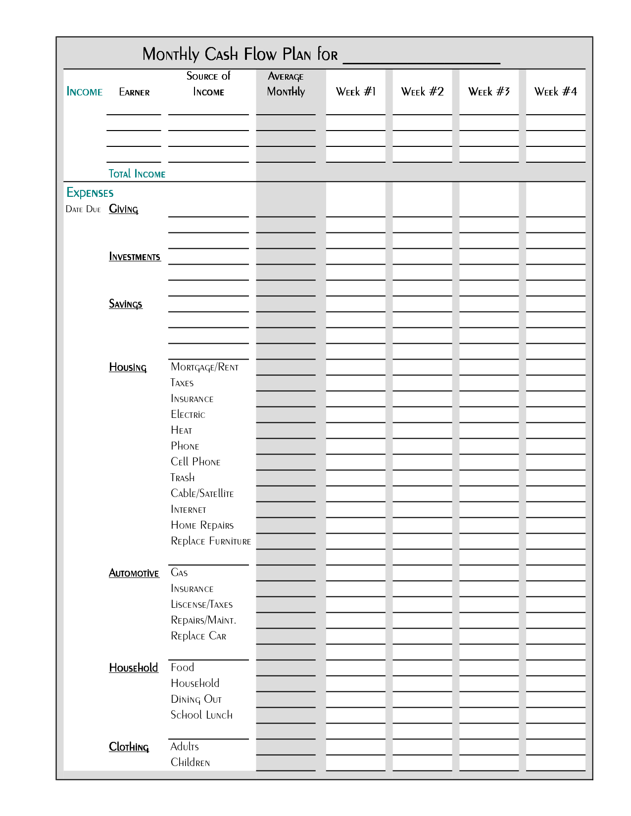 Free Printable Budget Worksheet Template | Tips &amp;amp; Ideas | Monthly - Free Printable Household Expense Sheets