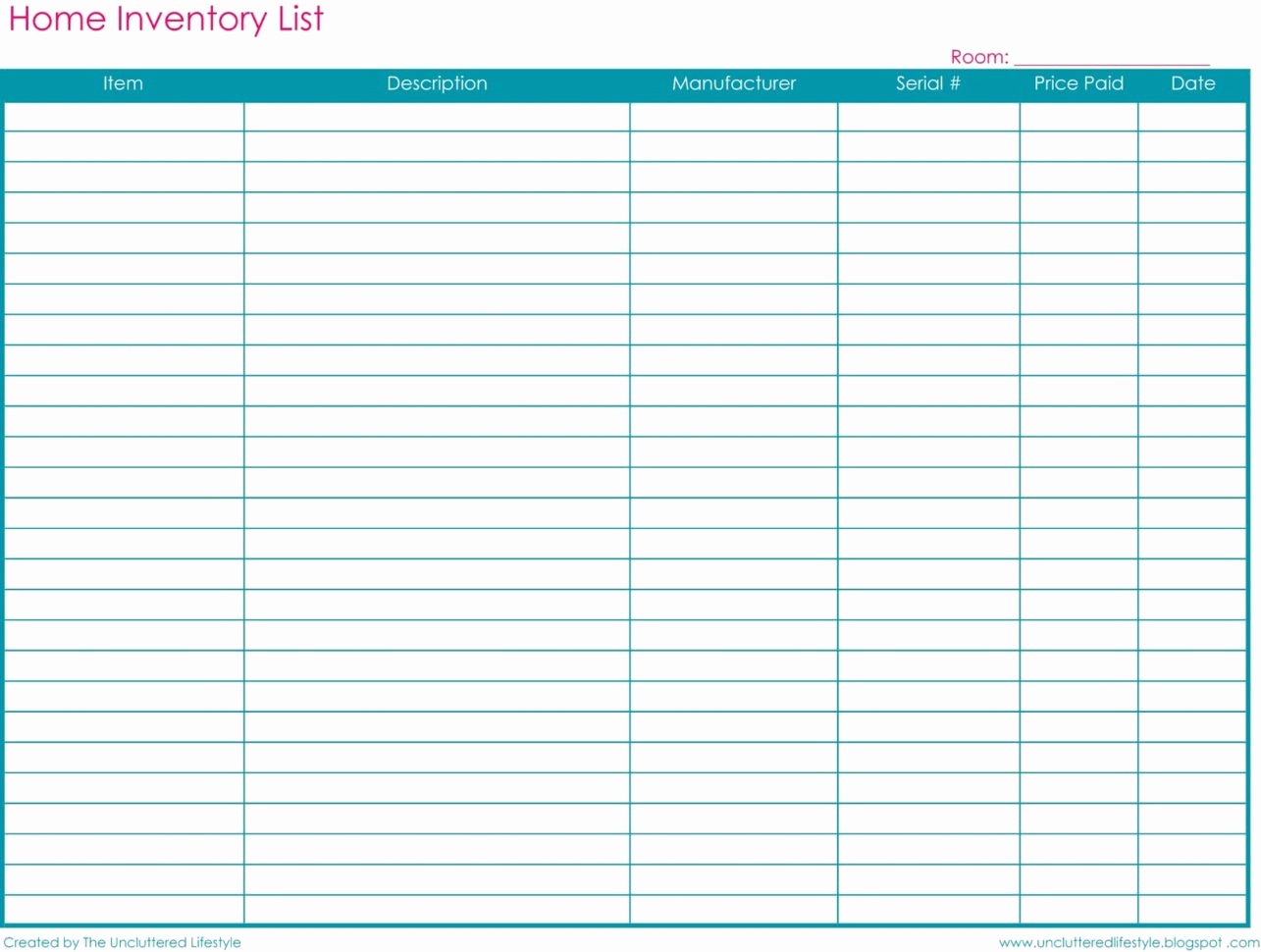 Free Printable Inventory Sheets | Free Printable