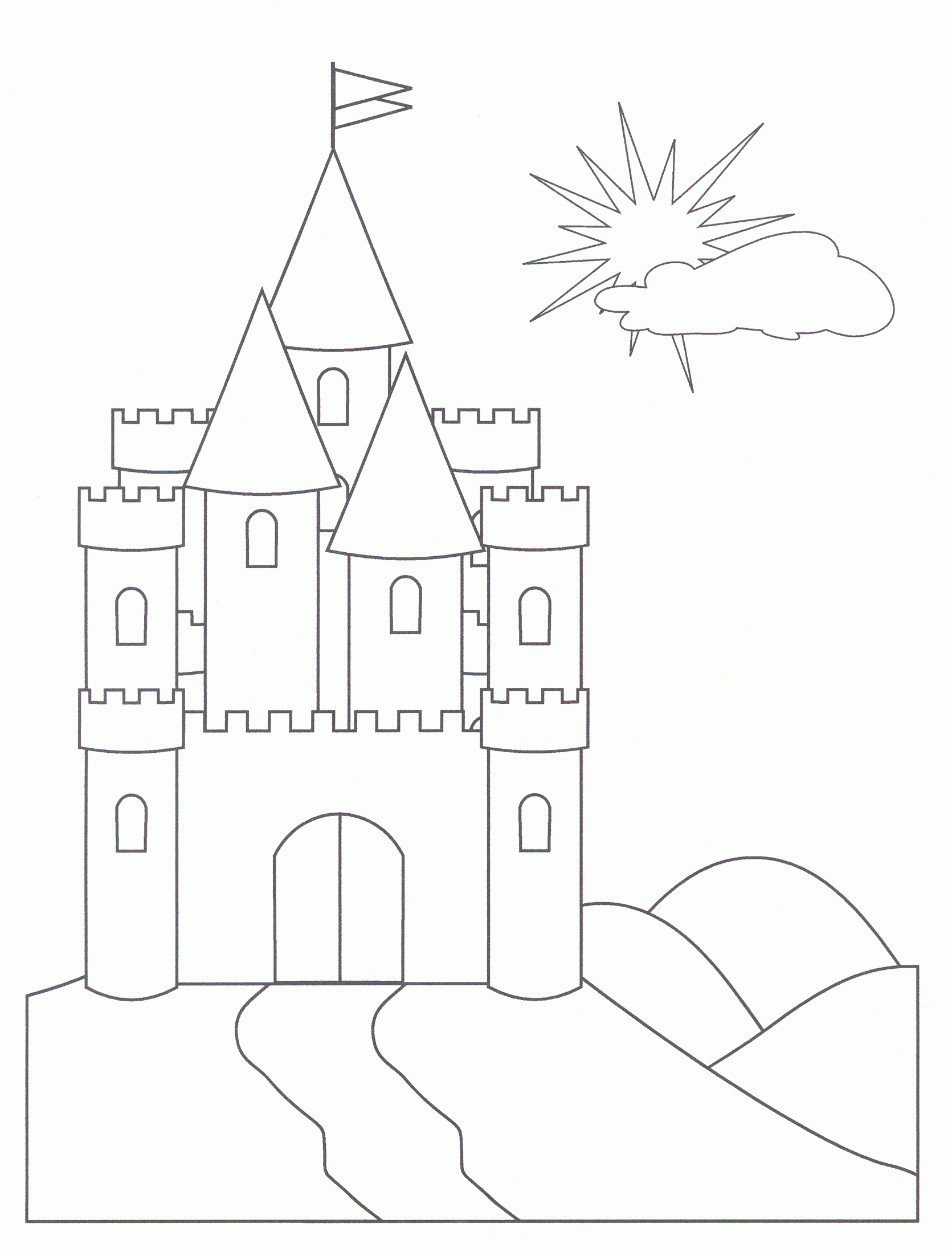 Free Printable Castle Coloring Pages For Kids - Free Printable Castle Templates