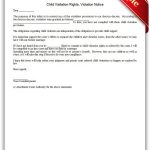 Free Printable Child Visitation Rights, Viiolation Notice | Sample   Free Printable Child Custody Forms