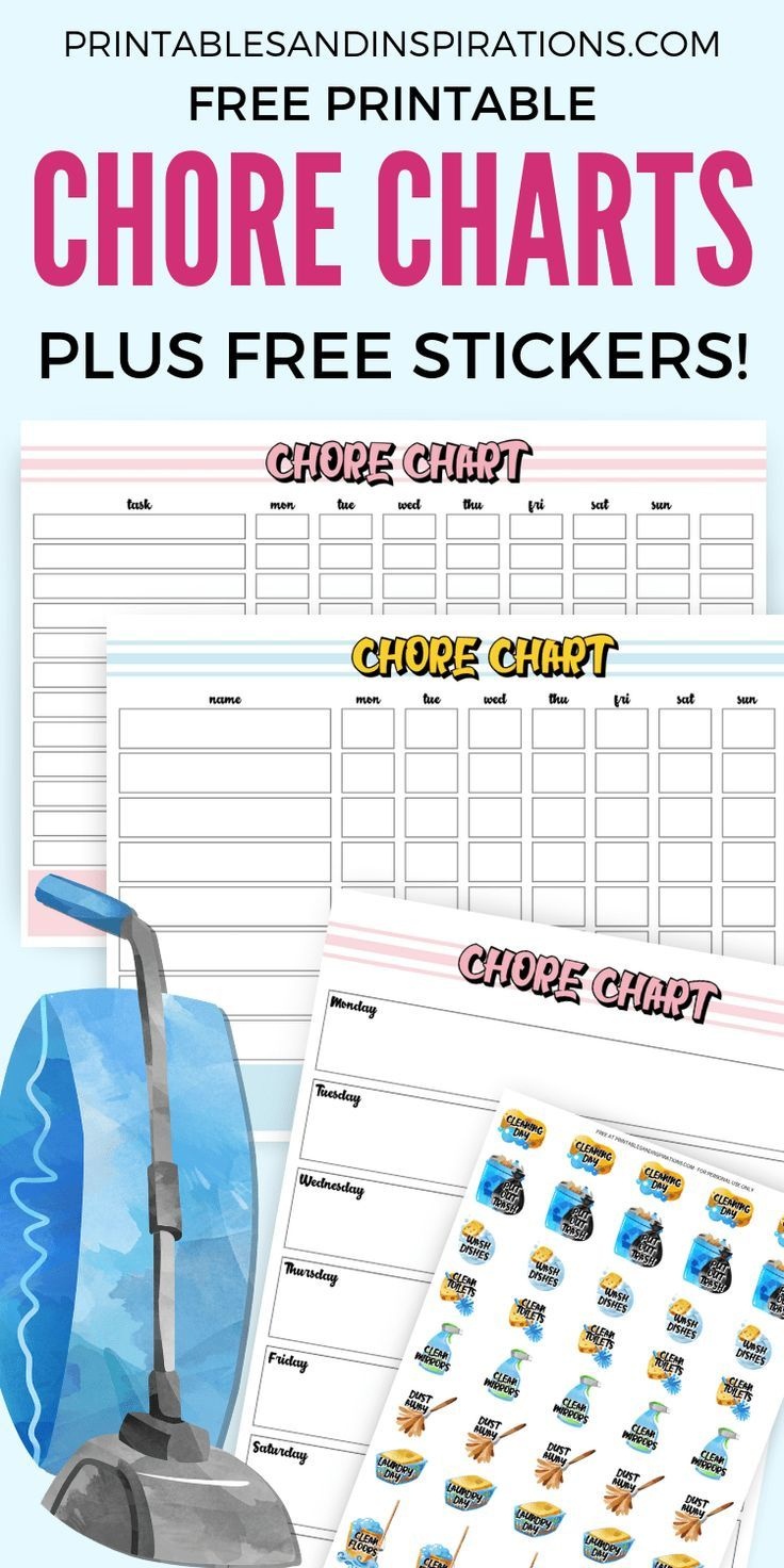 Free Printable Chore Charts And Chore Planner Stickers! | Printables - Chore Stickers Free Printable