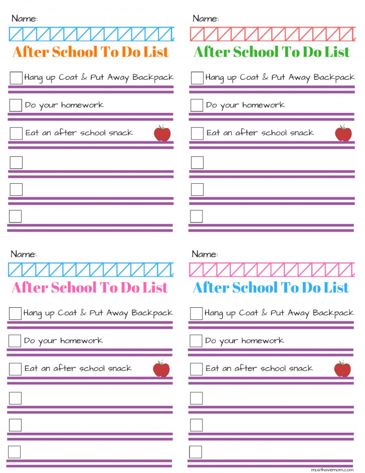 Free Printable Kids To Do List