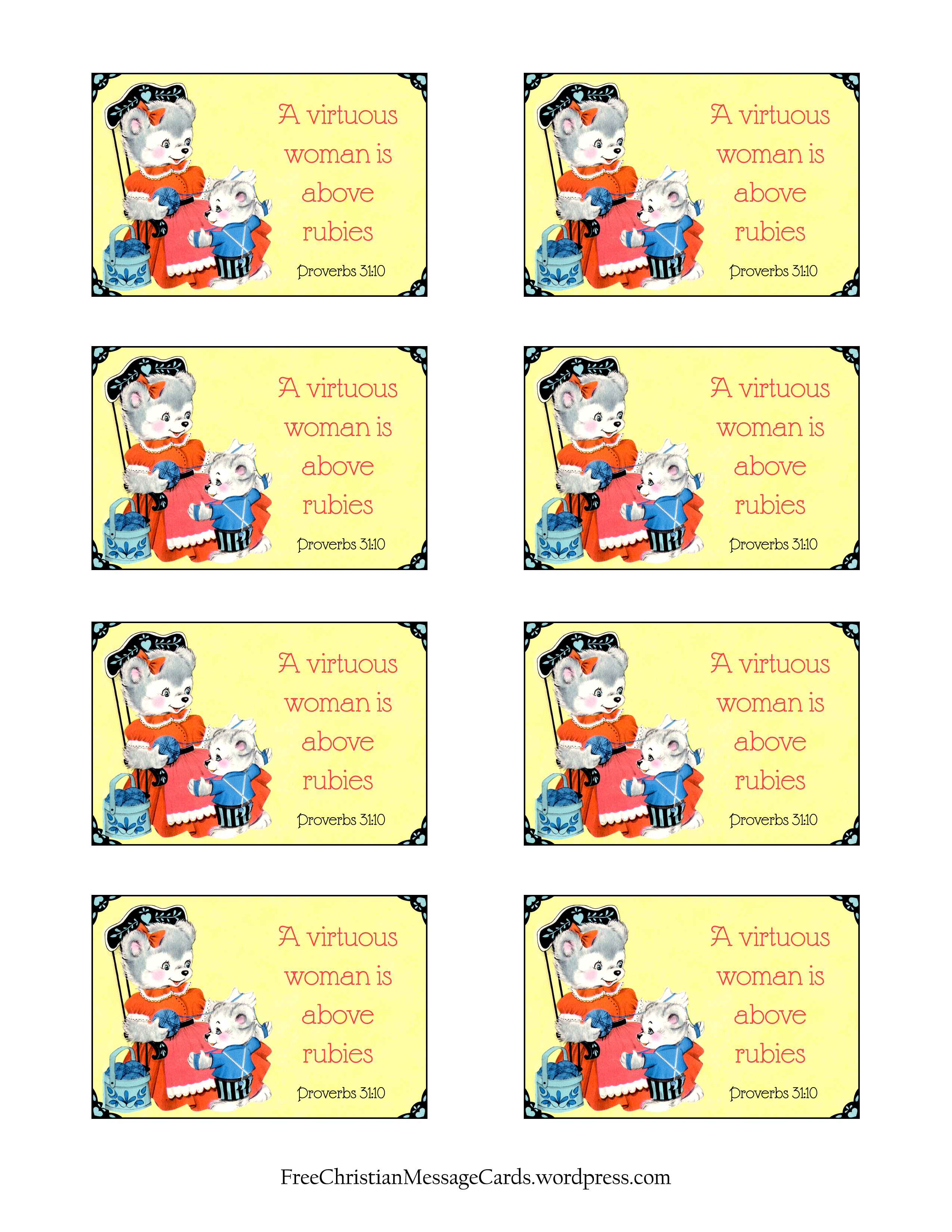 Free Printable Virtues Cards - Free Printable