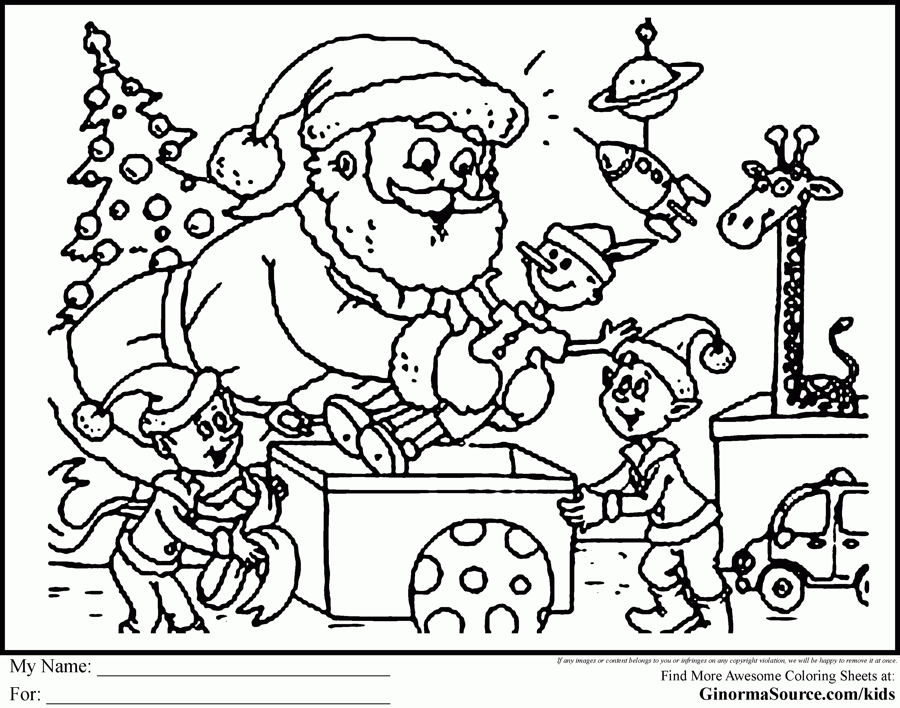 Free Printable Christmas Coloring Pages Santas Workshop | Coloring - Free Printable Christmas Coloring Pages