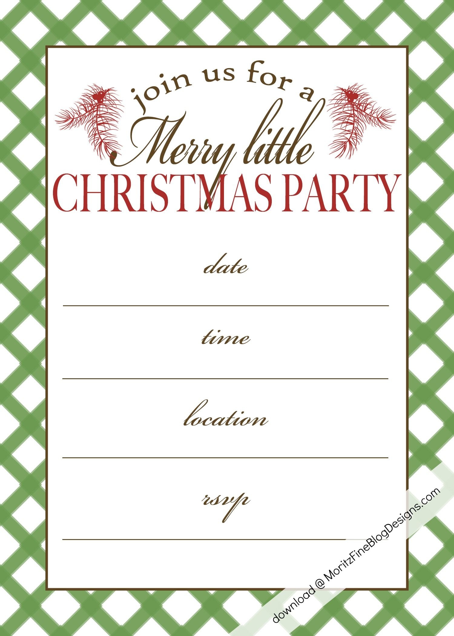 Free Printable Christmas Party Invitation | Christmas:print - Holiday Invitations Free Printable