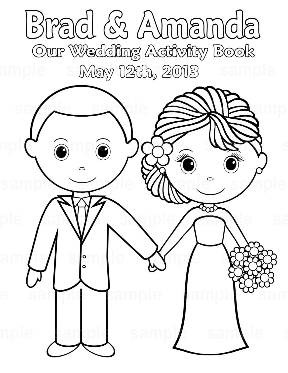 Free Printable Coloring Pictures Wedding | Printable Personalized - Free Printable Personalized Wedding Coloring Book