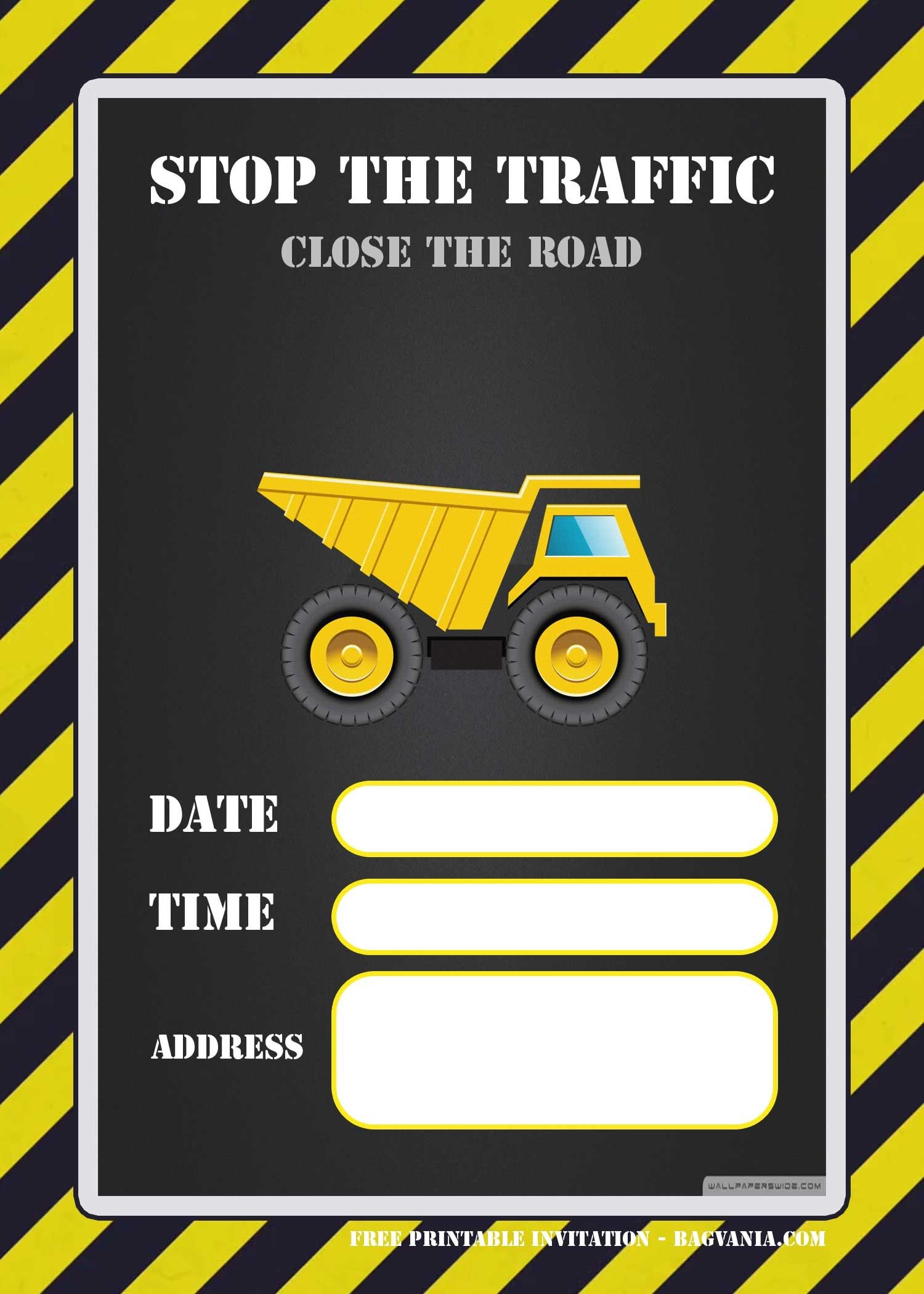 Free Printable Construction Invitation Templates | Elias &amp;amp; Charbel - Free Printable Construction Invitations