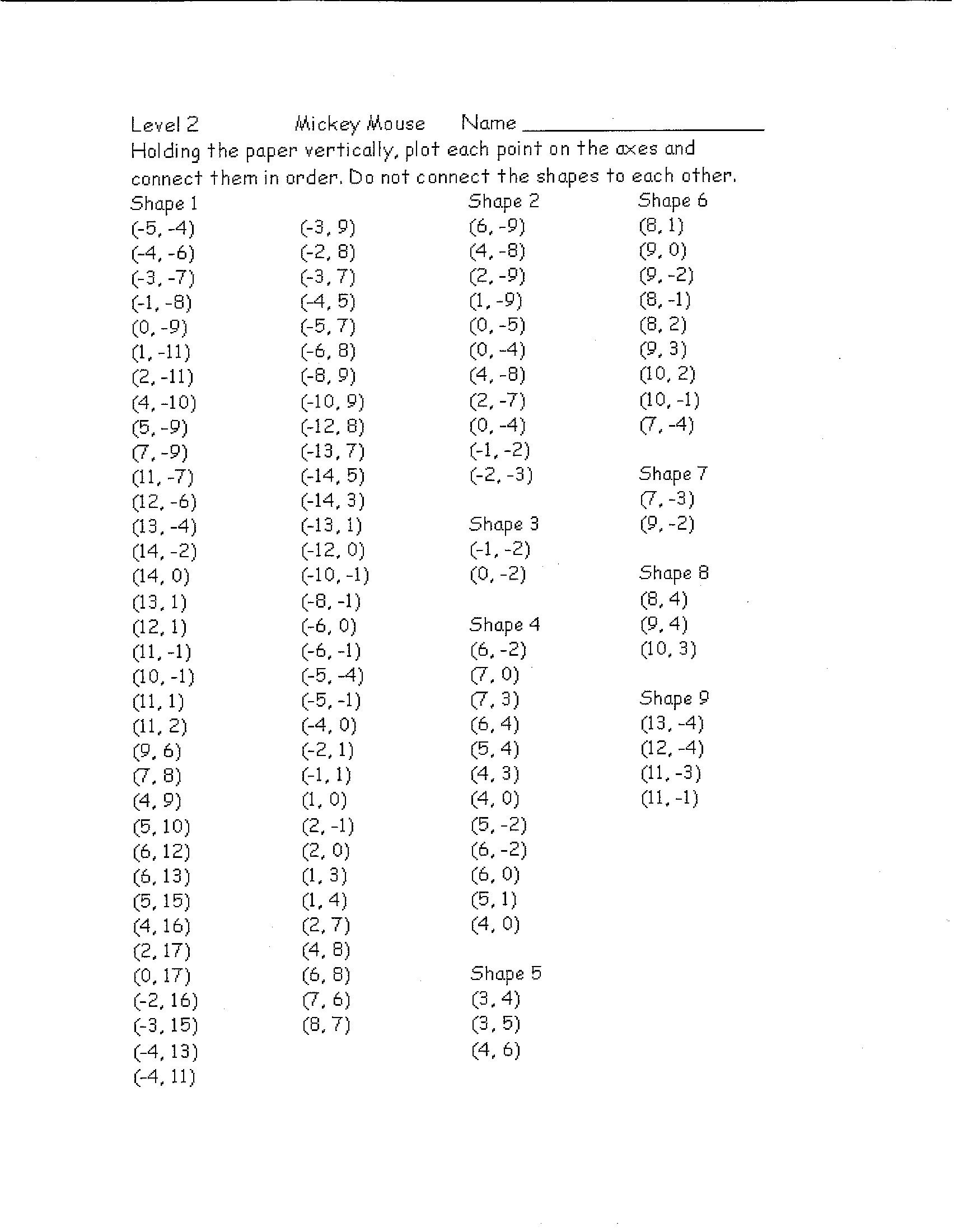 coordinate graphing mystery picture four quadrants