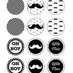 Free Printable Cupcake Toppers Mustache Party, Little Man Baby   Free Printable Mustache
