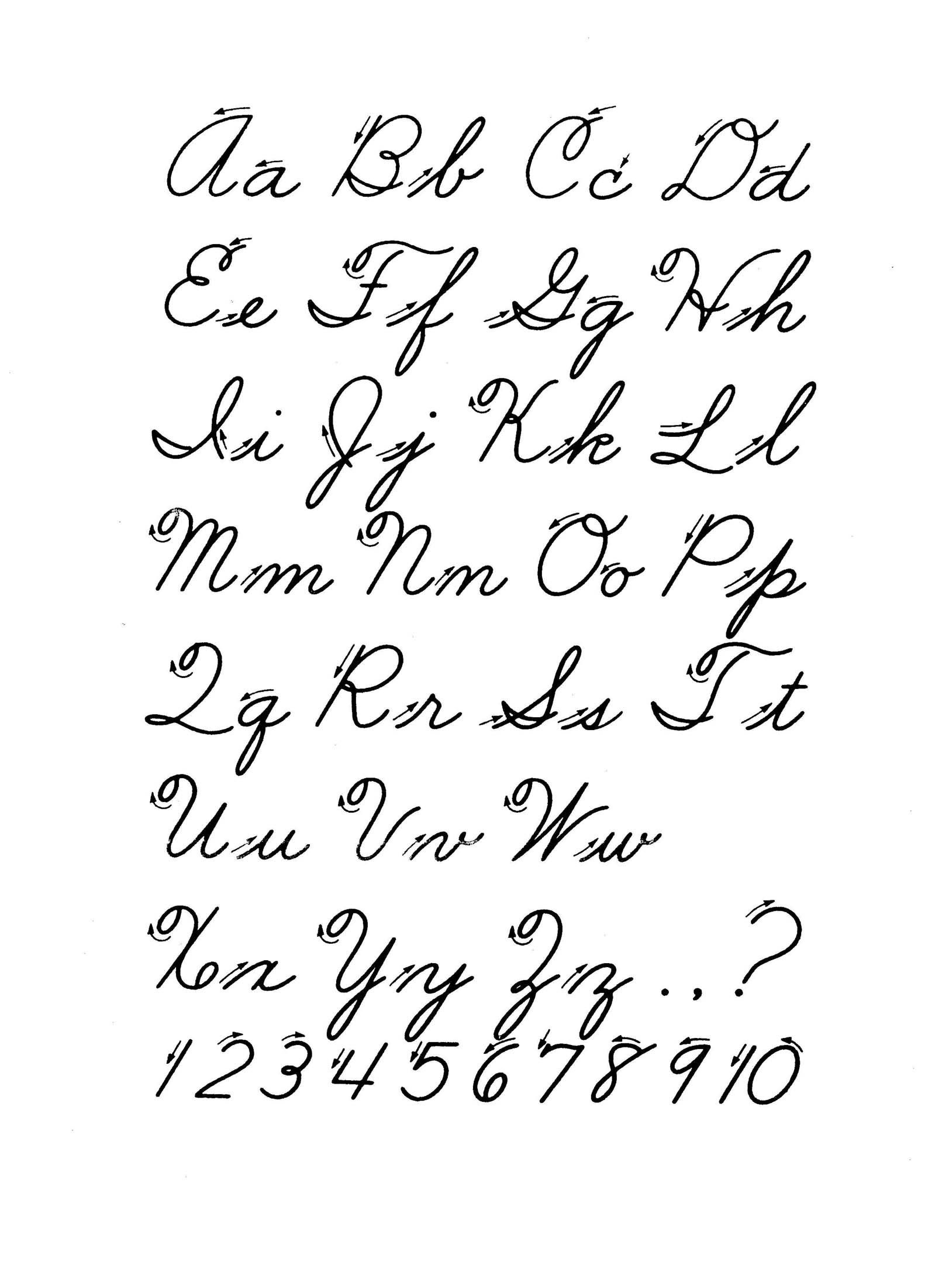 Free Printable Cursive Alphabet Letters | Design: Lettering - Free Printable Cursive Alphabet