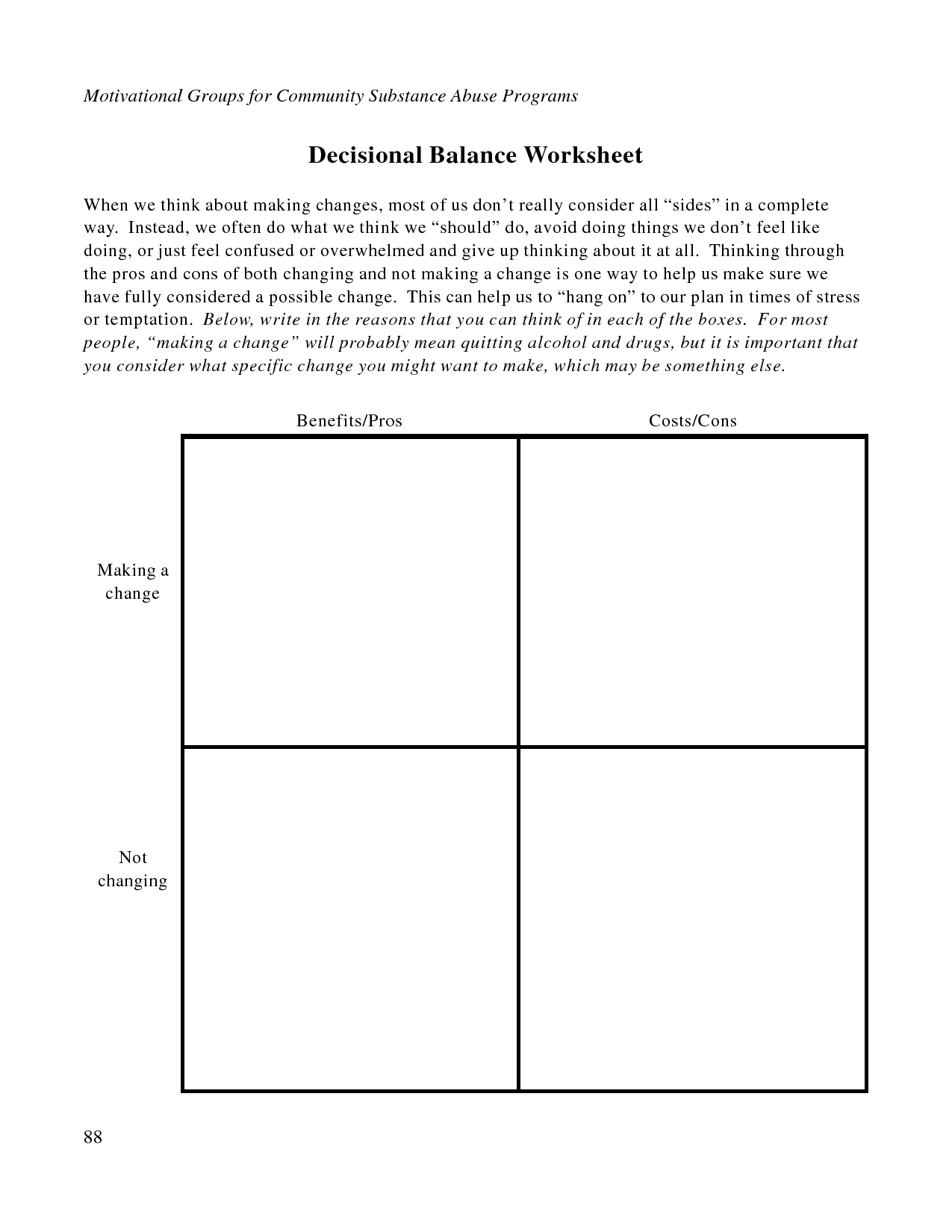 Dbt Decision Printable Making Worksheet