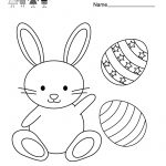 Free Printable Easter Bunny Coloring Worksheet For Kindergarten   Free Printable Easter Worksheets