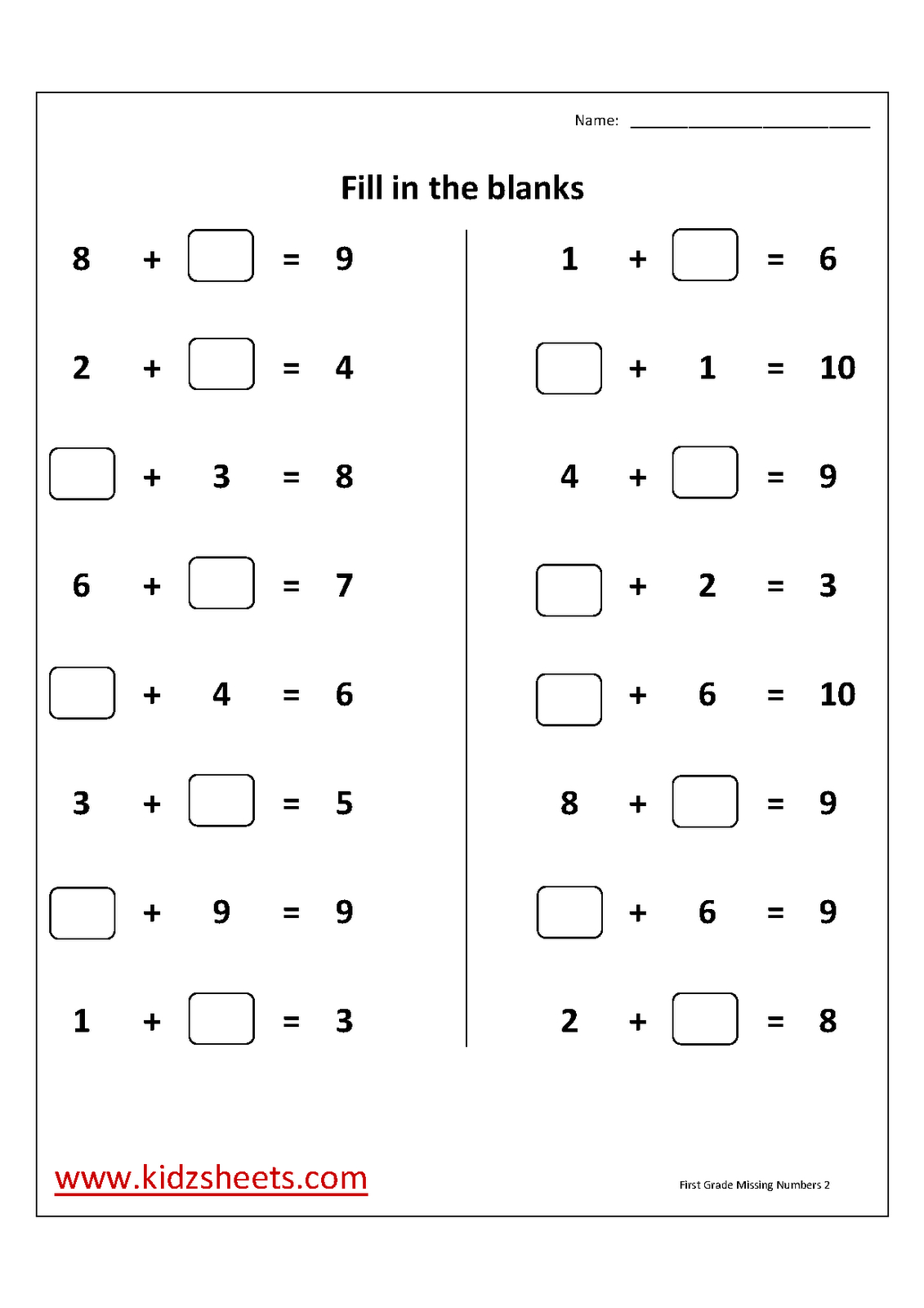 Free Printable First Grade Worksheets, Free Worksheets, Kids Maths - Free Printable First Grade Math Worksheets