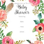 Free Printable Floral Shower Invitation | Baby Shower | Free Baby   Free Printable Baby Shower Invitations For Girls