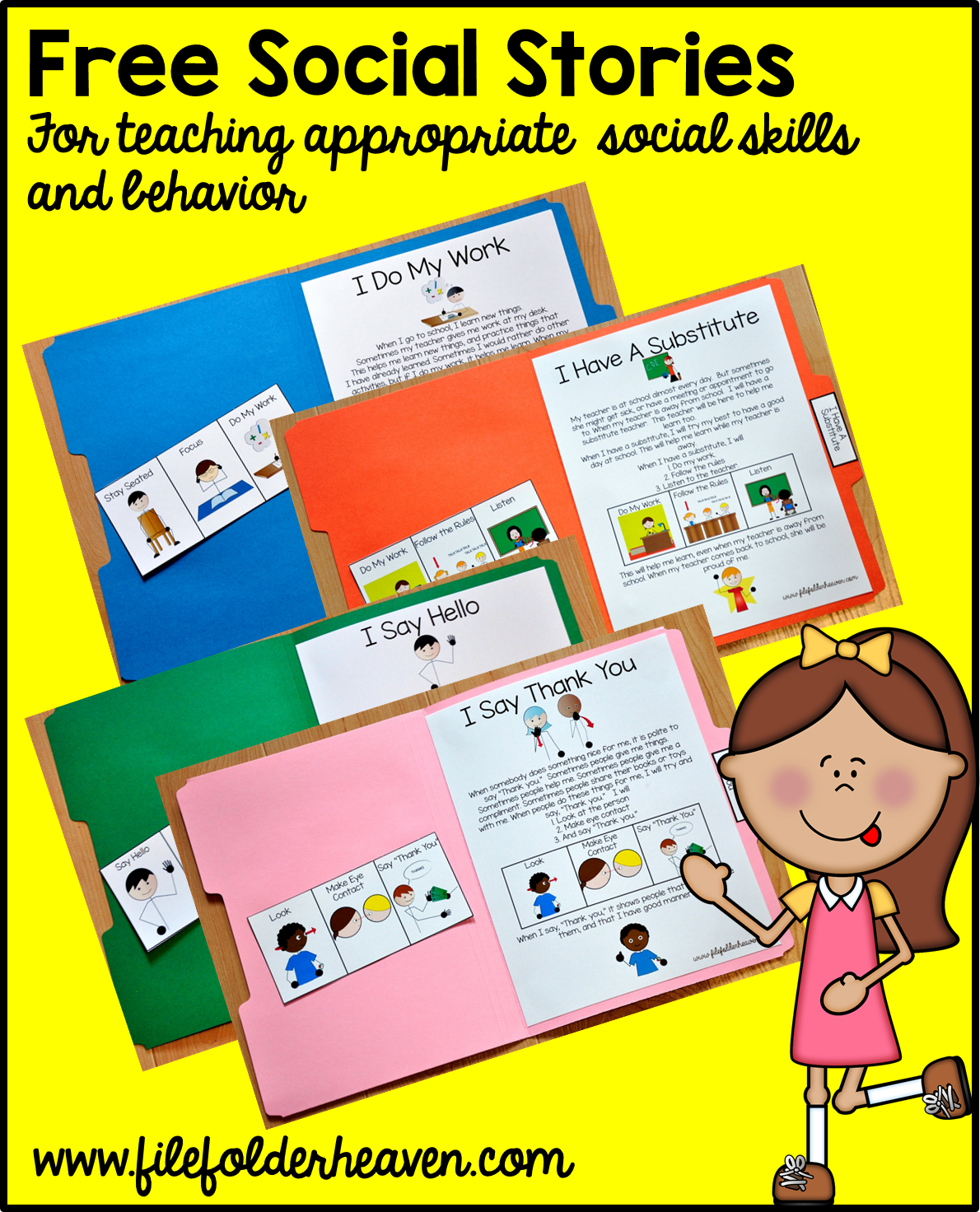 Free, Printable &amp;quot;folder Stories.&amp;quot; Simple One Page Social Stories - Free Printable Social Story Template