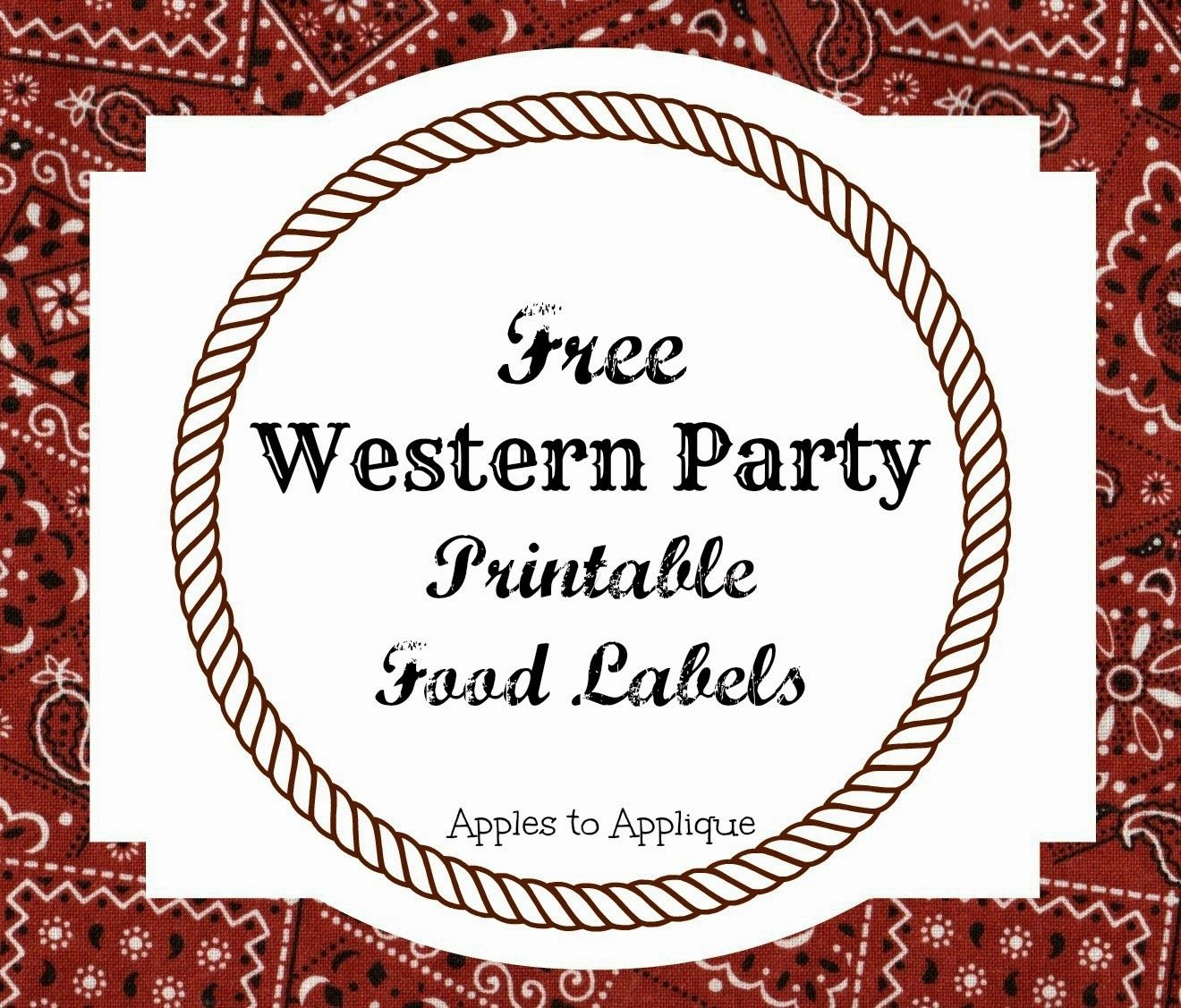 Free Printable Food Labels For Western-Themed Party | Apples To - Free Printable Western Labels