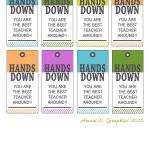 Free Printable For Hand Lotion, Sanitizer, Soap Tag For Teacher   Hands Down You Re The Best Teacher Around Free Printable
