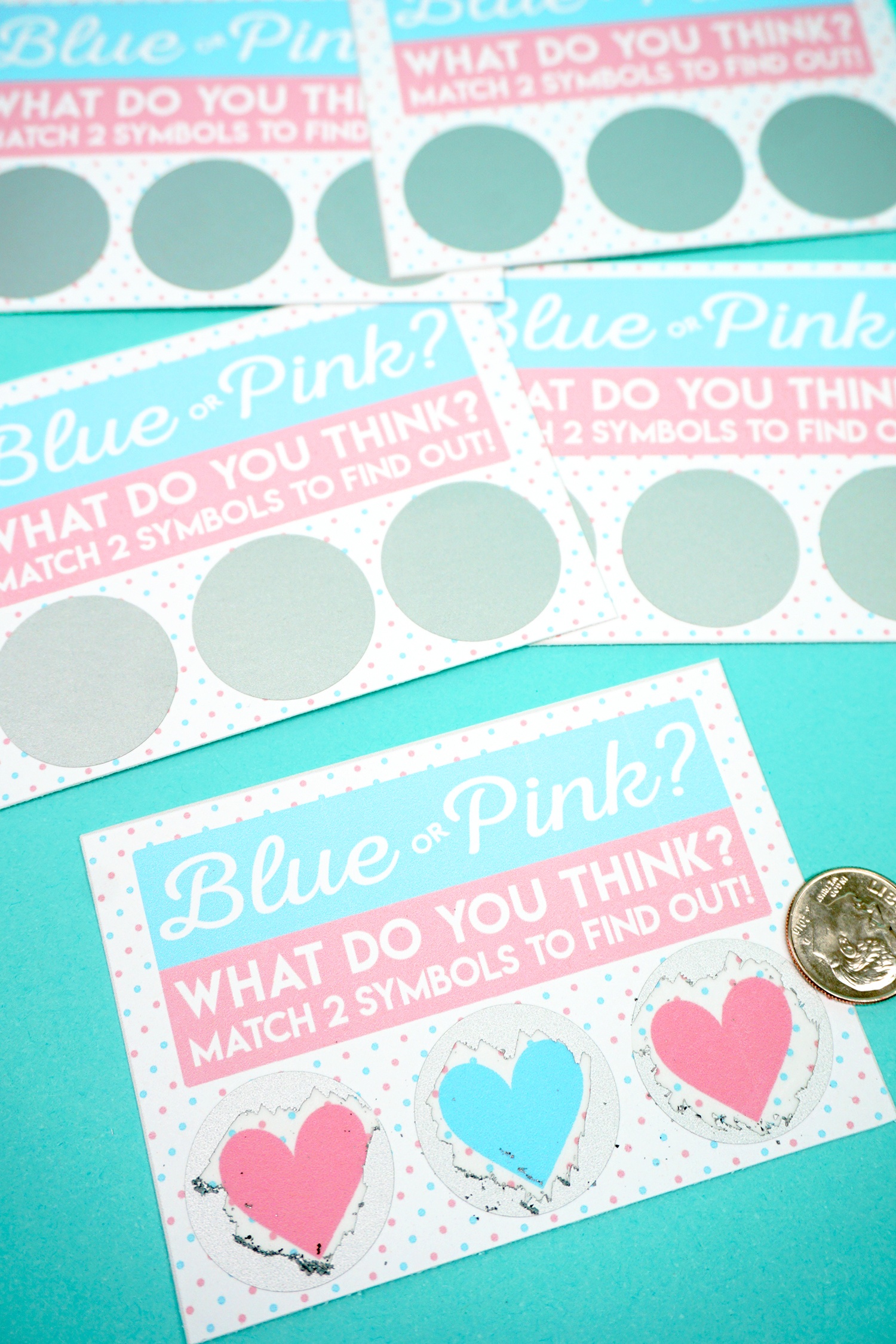 Free Printable Gender Reveal Scratch-Off Cards - Happiness Is Homemade - Free Gender Reveal Printables