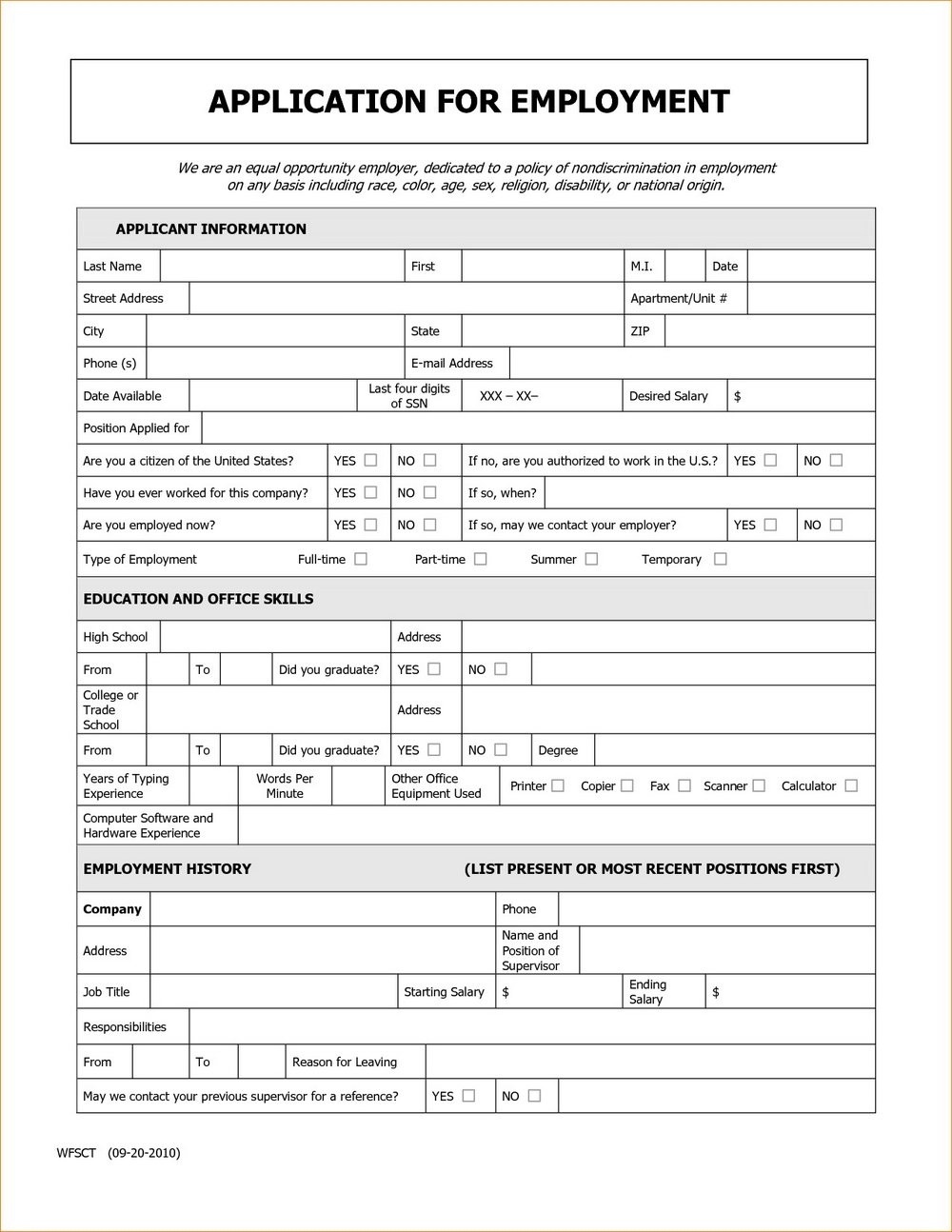 Free Printable Generic Job Application Form | Writings And Essays Corner - Free Printable Job Application Form