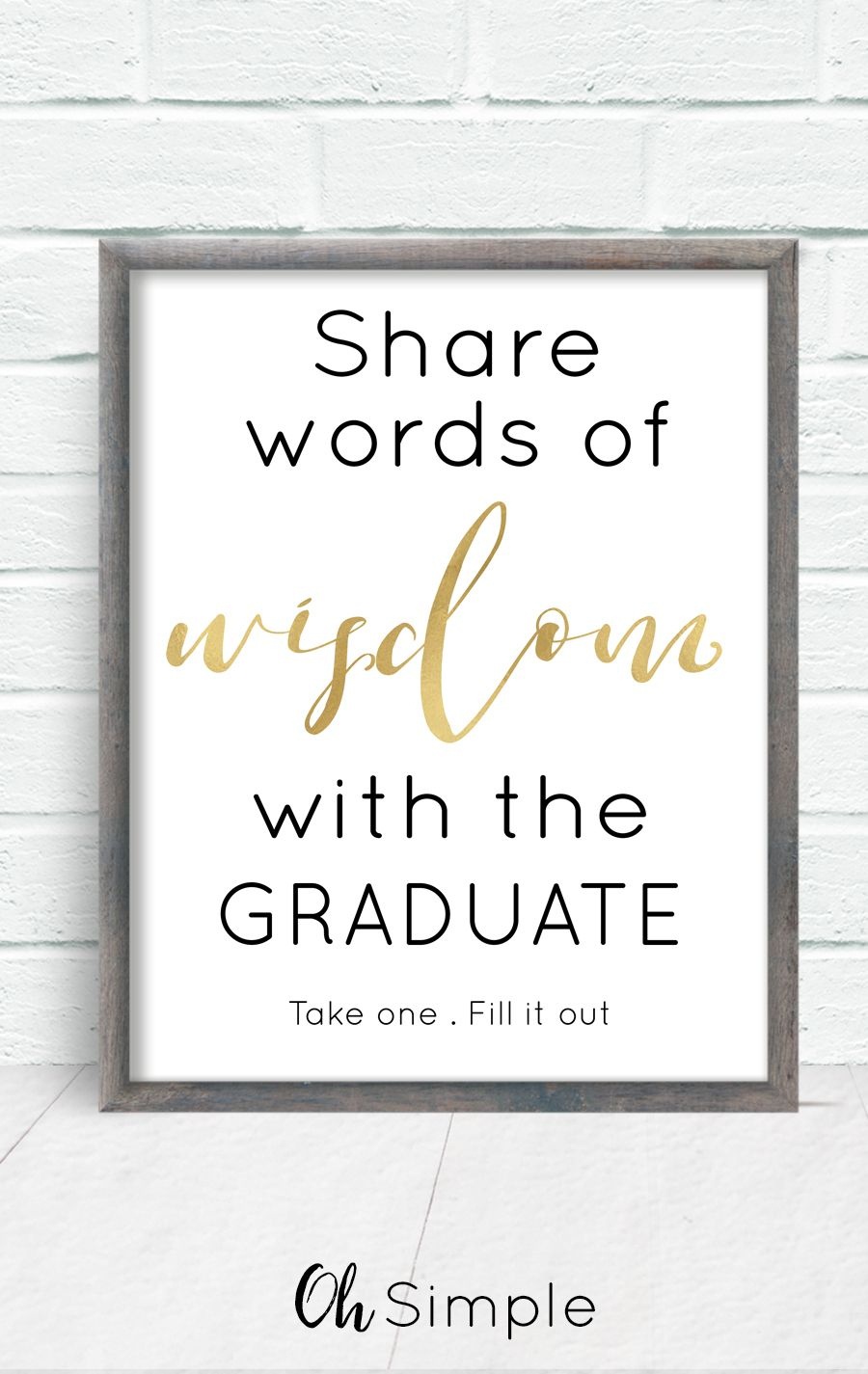 Free Printable Graduation Sign With The Purchase Of Words Of Wisdom - Cards Sign Free Printable