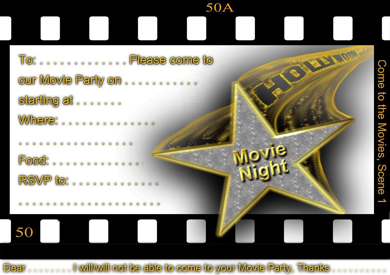 Free Printable Gratuation Movie Themed Invitations | Printable Movie - Free Printable Movie Themed Invitations