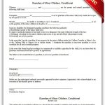 Free Printable Guardian Of Minor Children, Conditional | Sample   Free Printable Legal Forms