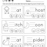 Free Printable Halloween Spelling Worksheet For Kindergarten   Free Printable Spelling Worksheets