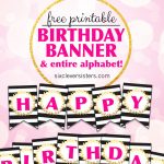 Free Printable Happy Birthday Banner And Alphabet   Six Clever Sisters   Free Printable God Bless Banner