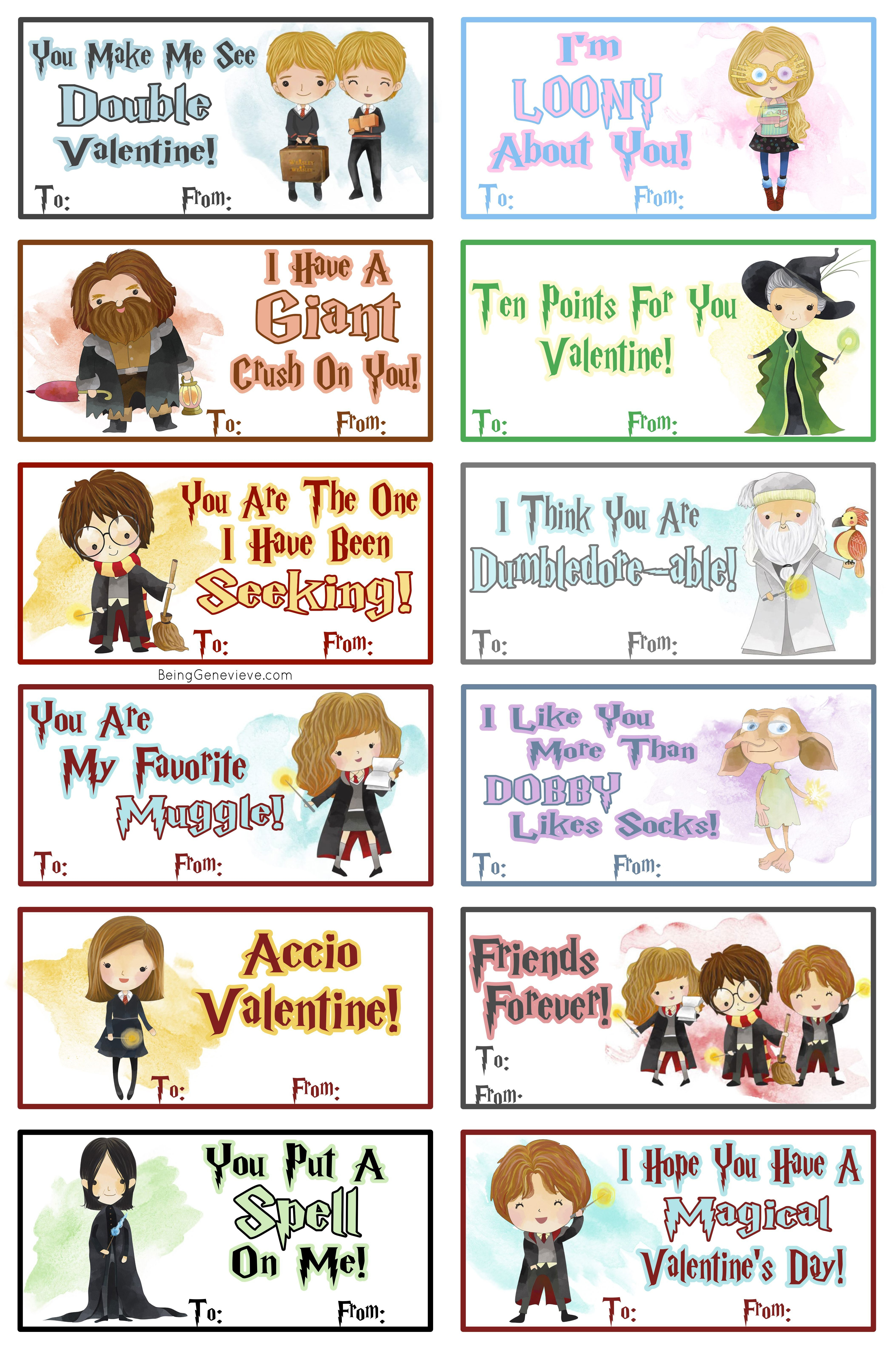 Free Printable Harry Potter Valentines | Being Genevieve - Free Harry Potter Printables
