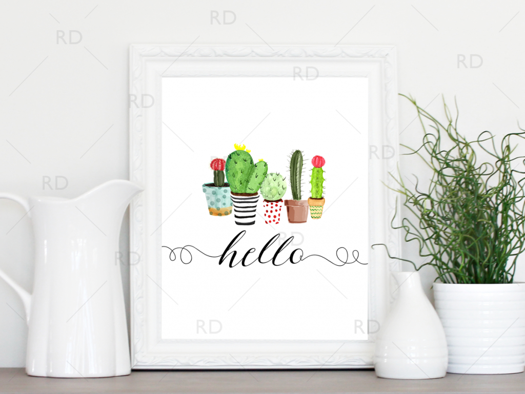 Free Printable! Hello Cactus Printable | Riss Home Design | Home - Free Printable Cactus