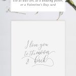 Free Printable: I Love You To The Moon And Back   Free Printable Love You To The Moon And Back