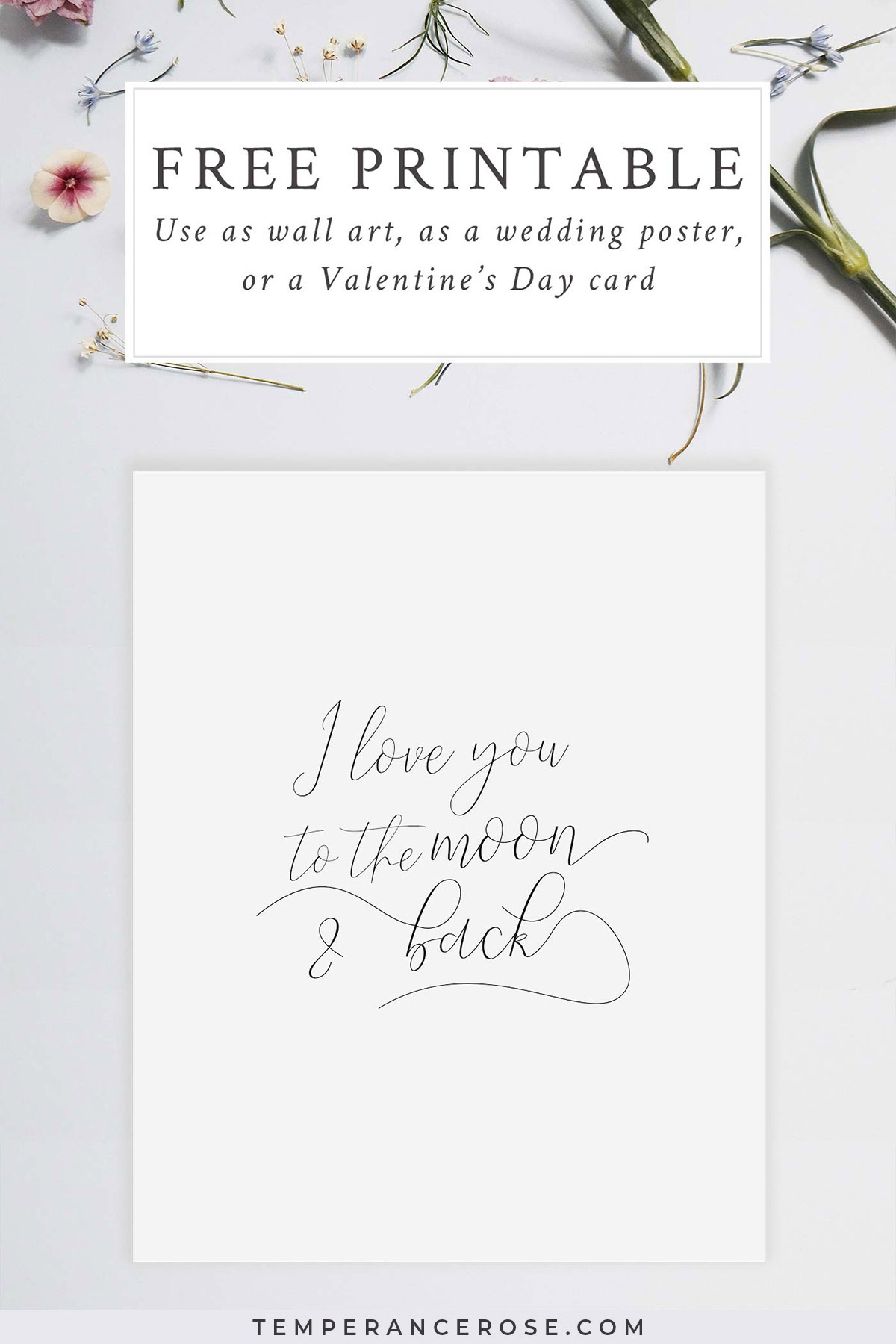 Free Printable: I Love You To The Moon And Back - Free Printable Love You To The Moon And Back