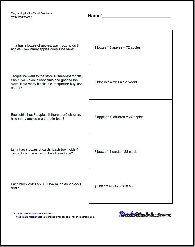 Free Printable Introductory Word Problem Worksheets For Addition For - Free Printable 1St Grade Math Word Problems