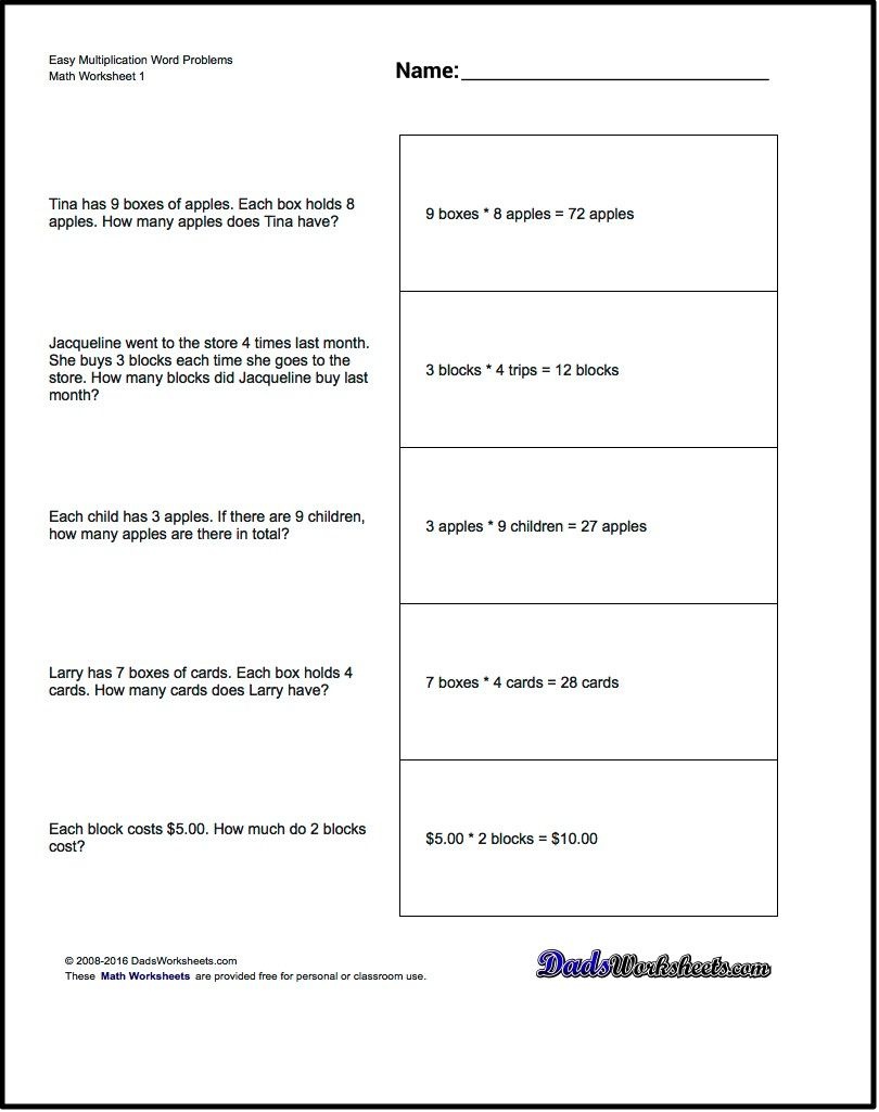 Free Printable Introductory Word Problem Worksheets For Addition For - Free Printable Easy Grader