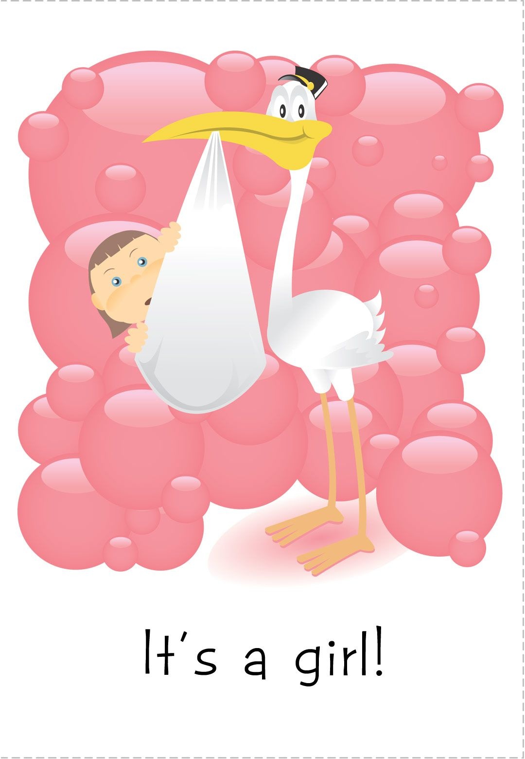 Free Printable &amp;#039;it&amp;#039;s A Girl&amp;#039; Greeting Card | Baby Shower | Baby, New - Free Printable Congratulations Baby Cards