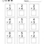 Free Printable Kindergarten Addition Worksheet   Free Printable Picture Addition Worksheets