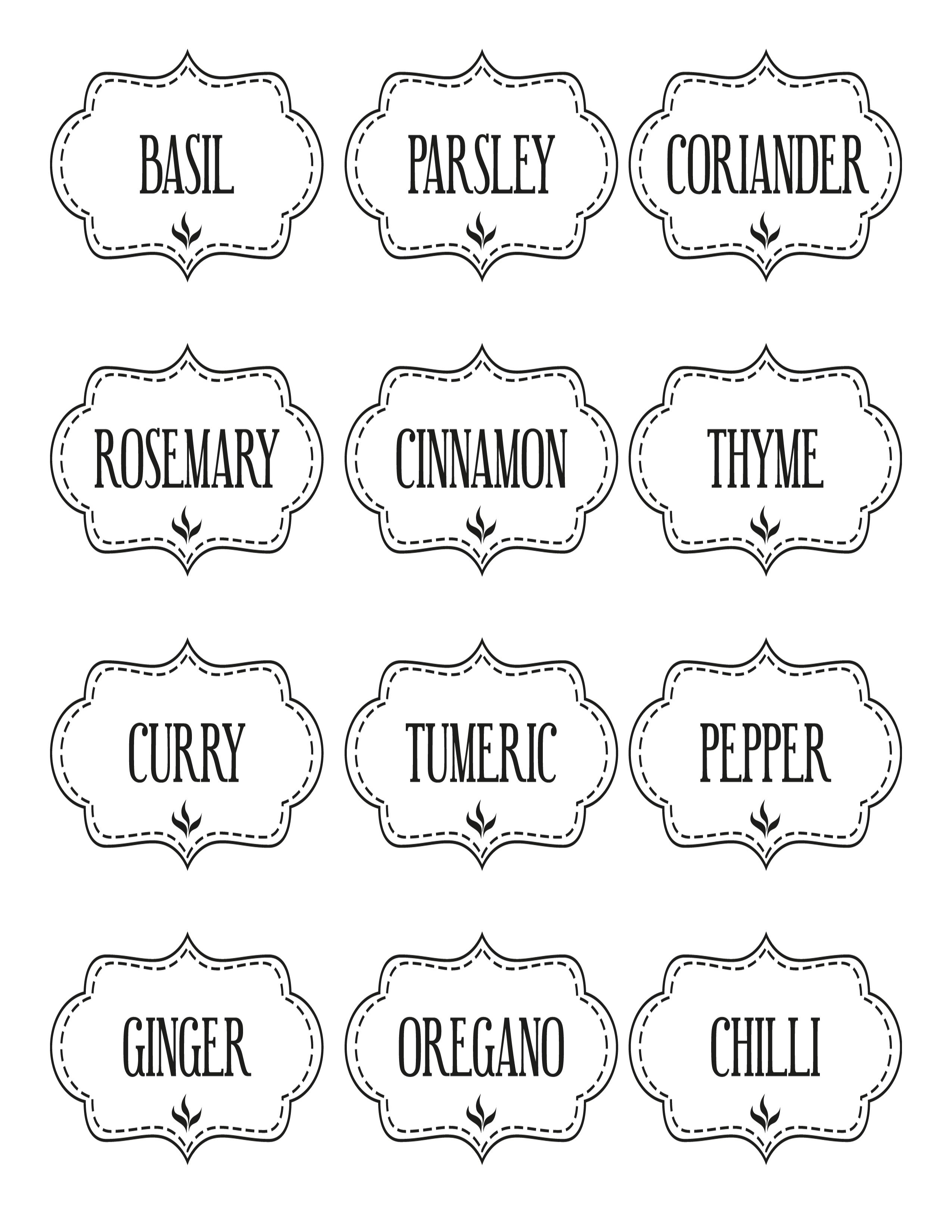 Free Printable Kitchen Spice Labels … | Labels | Spice… - Free Printable From The Kitchen Of Labels