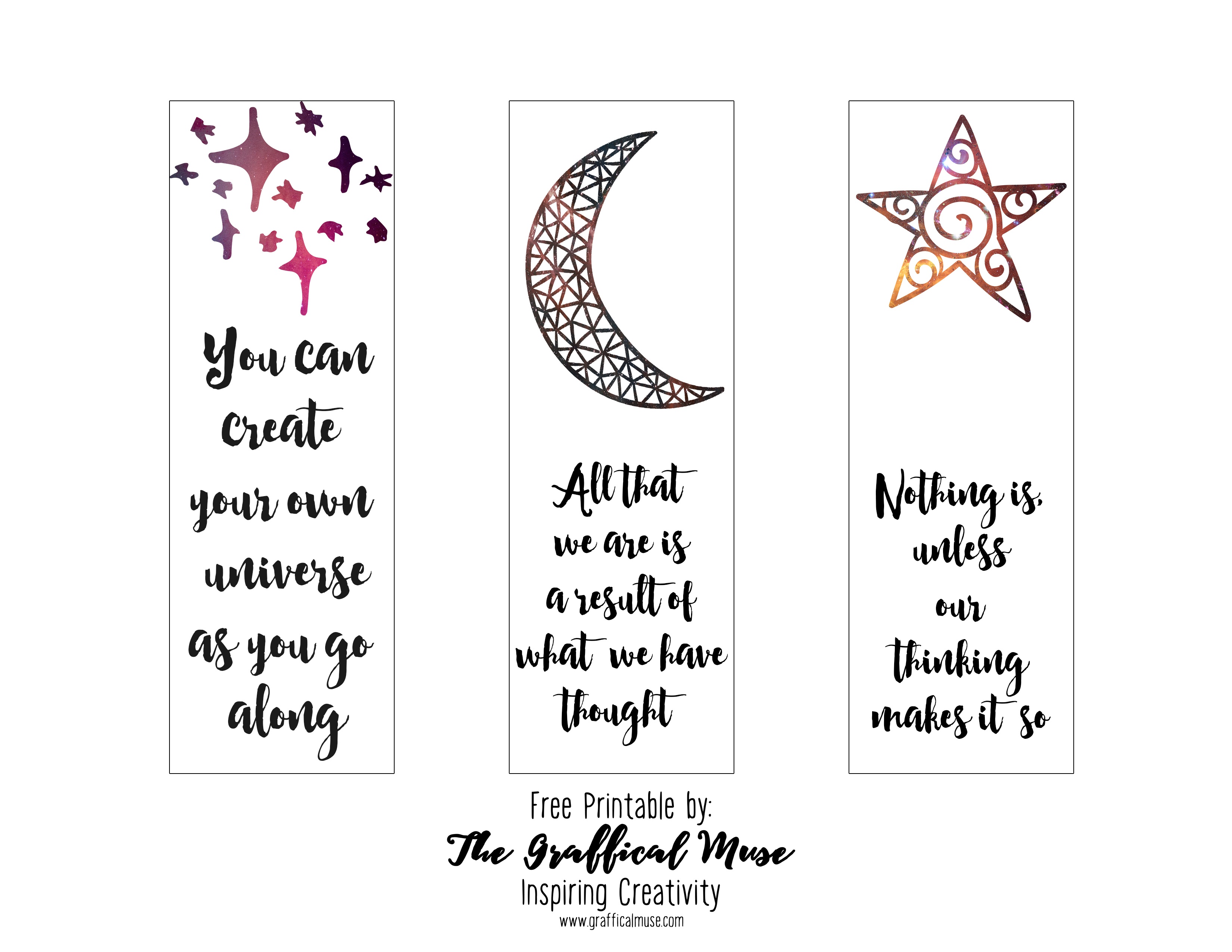 Free Printable Law Of Attraction Bookmarks - The Graffical Muse - Free Printable Bookmarks Pdf