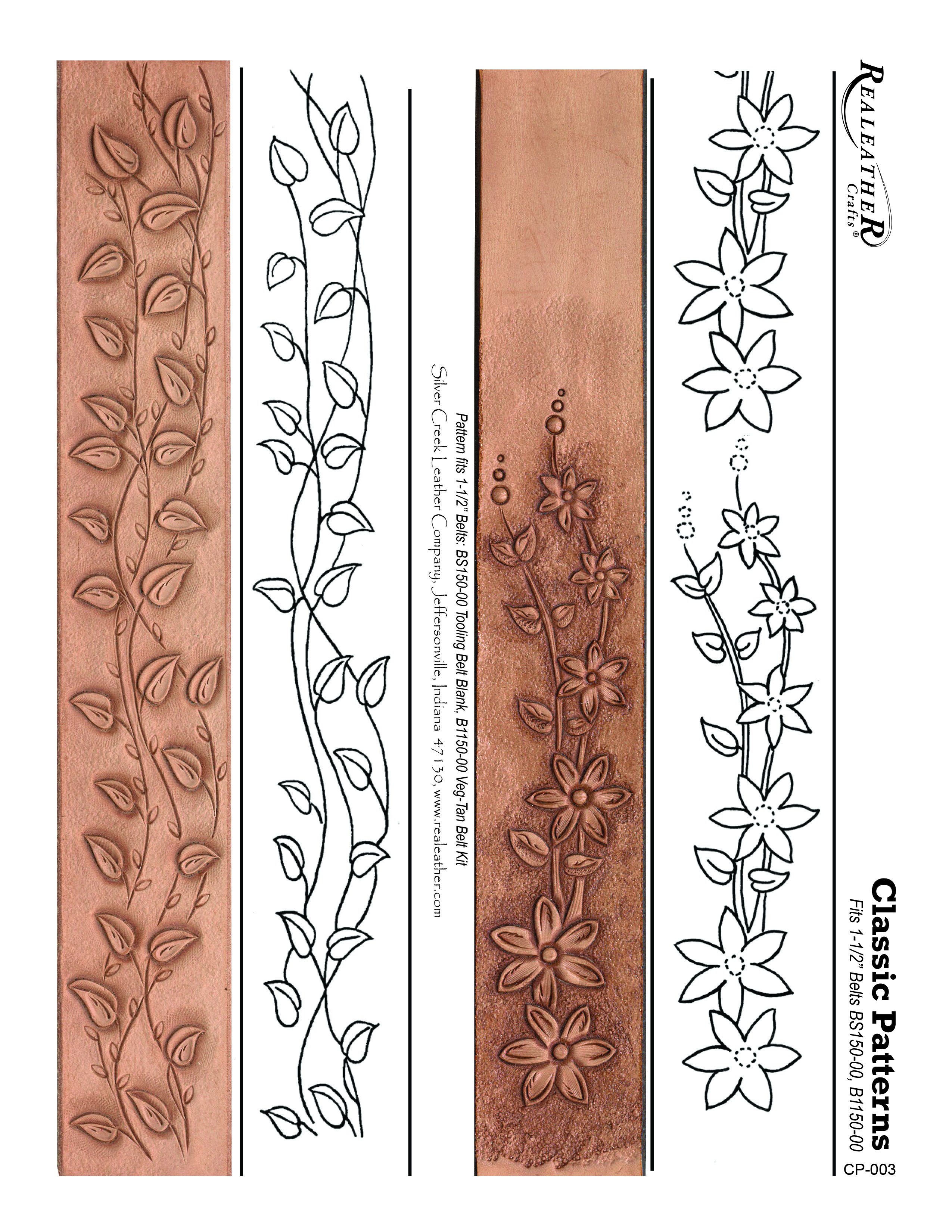 Leathercraft Tooling Pattern Belt A4 001 Leather Patterns Free 